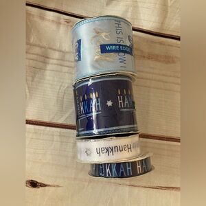 4 New rolls of Hanukkah ribbon for crafting